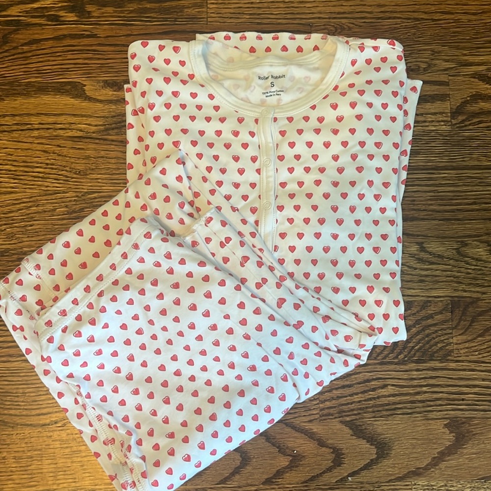 roller rabbit heart pj set
